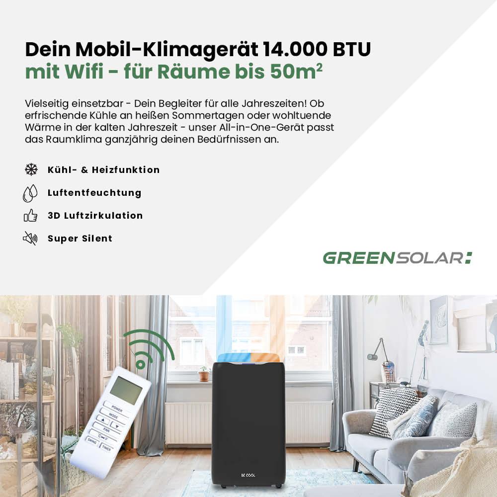 Mobil-Klimagerät 14.000 BTU mit Wifi (Räume bis 50 m²) – Bild 2