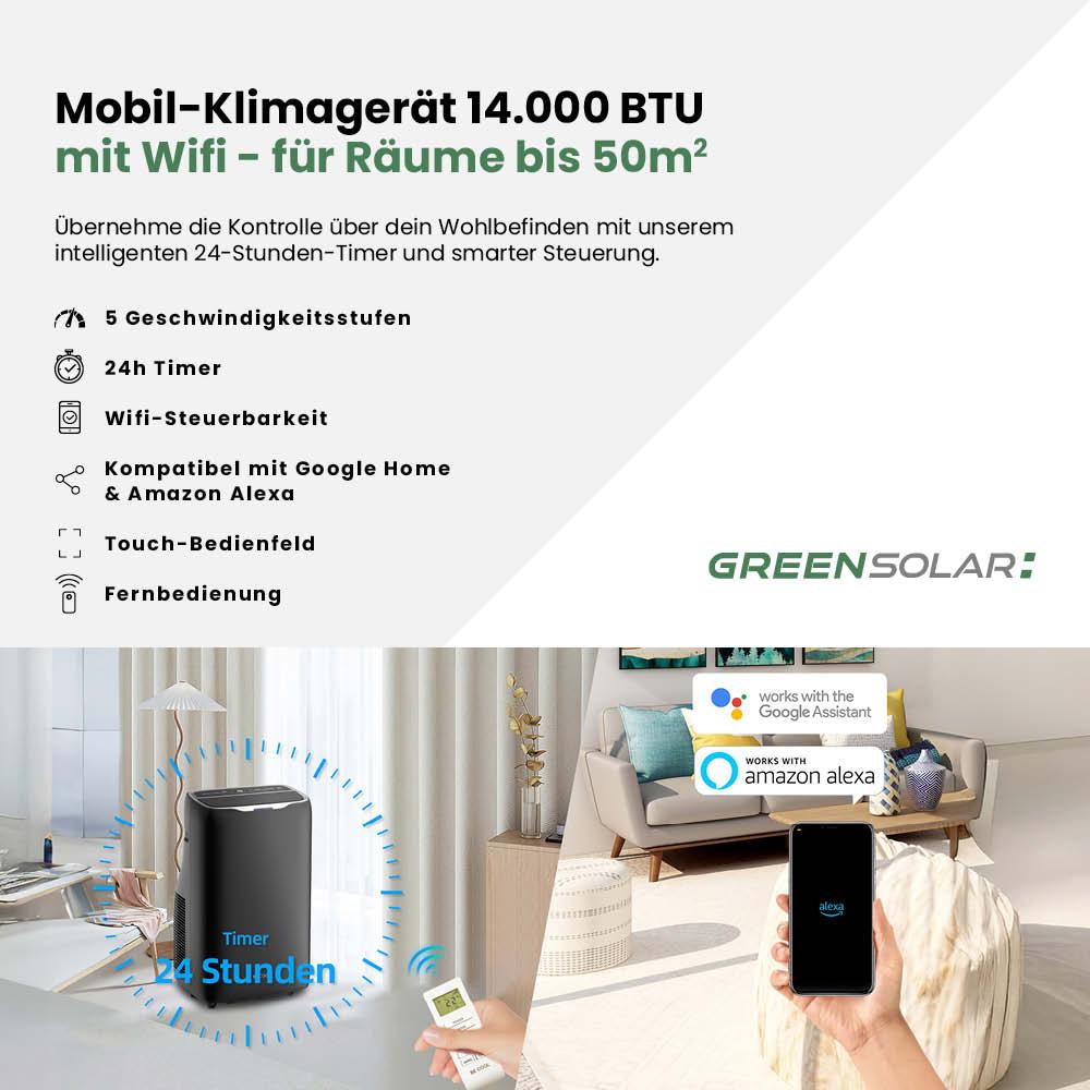 Mobil-Klimagerät 14.000 BTU mit Wifi (Räume bis 50 m²) – Bild 3