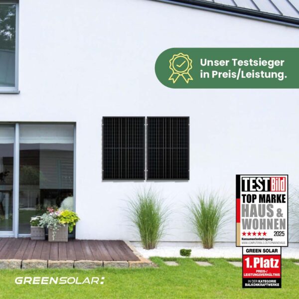 Balkonkraftwerk Wand 900/800 black bifazial