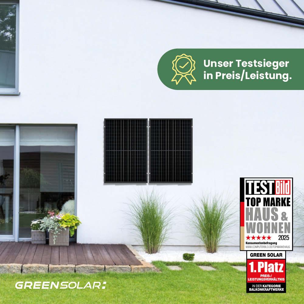 Balkonkraftwerk Wand 900/800 black bifazial