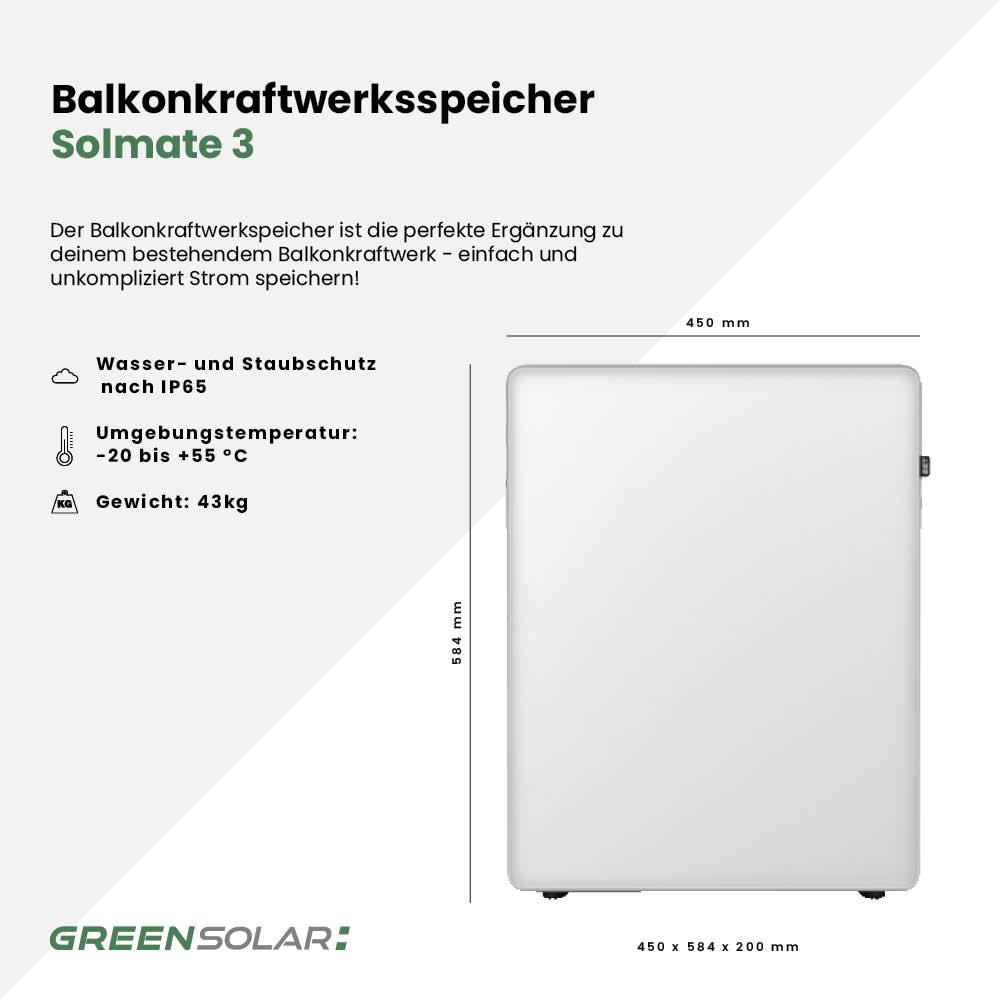 Balkonkraftwerkspeicher Solmate 3 2,56kWh – Bild 4