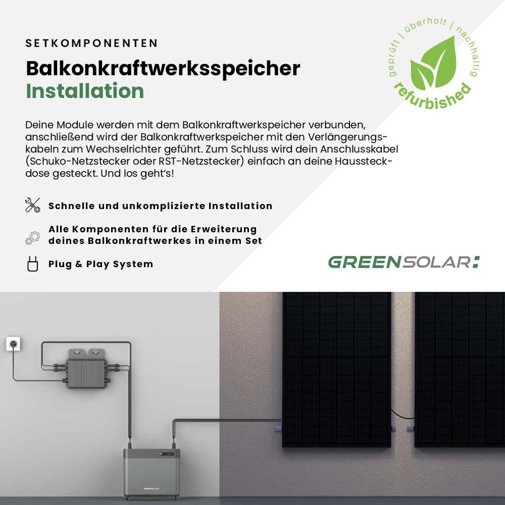 2x Sonnenkraftwerke 325/400W mit Balkonkraftwerkspeicher refurbished 2,24 kWh – Bild 8