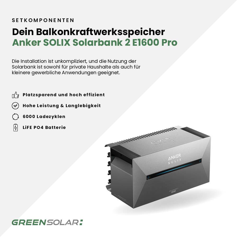 Kaminholzregal mit Balkonkraftwerk 450 Wp und Batteriespeicher Anker SOLIX Solarbank 2 E1600 inkl. Plane – Bild 9