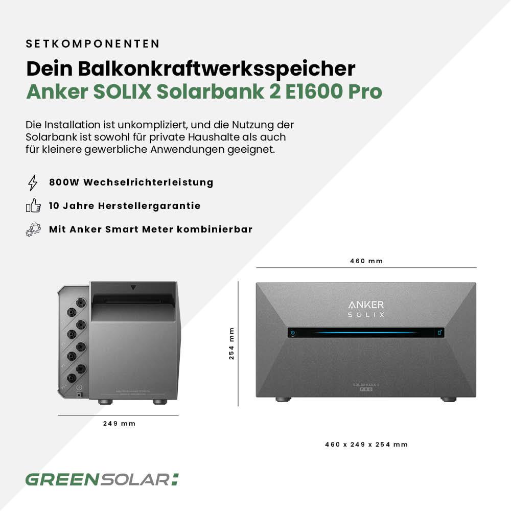 Kaminholzregal mit Balkonkraftwerk 450 Wp und Batteriespeicher Anker SOLIX Solarbank 2 E1600 inkl. Plane – Bild 10