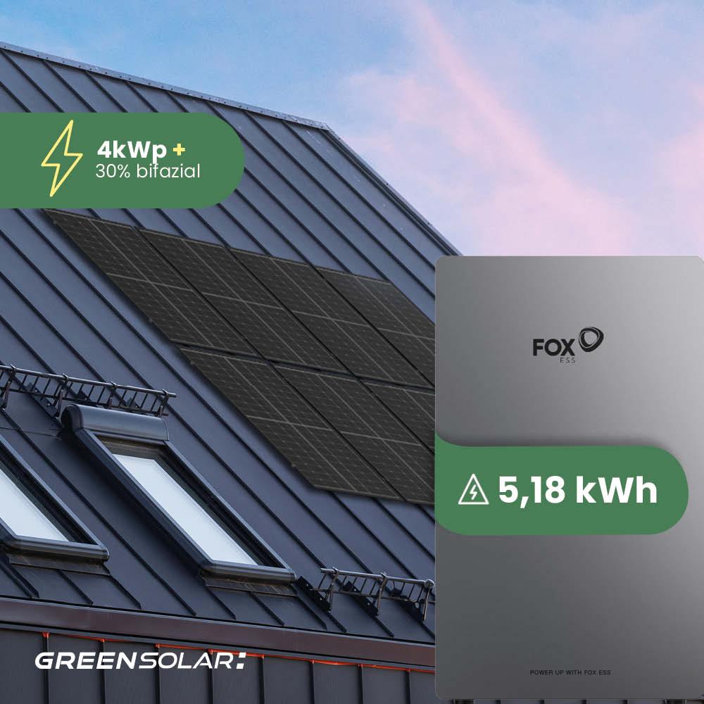 Solaranlage Universaldach 4kWp mit Speicher 5,18 kWh