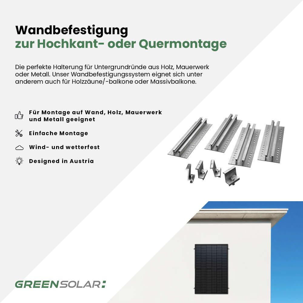 Wandbefestigung für 1 Modul zur Hochkant- oder Quermontage – Bild 2