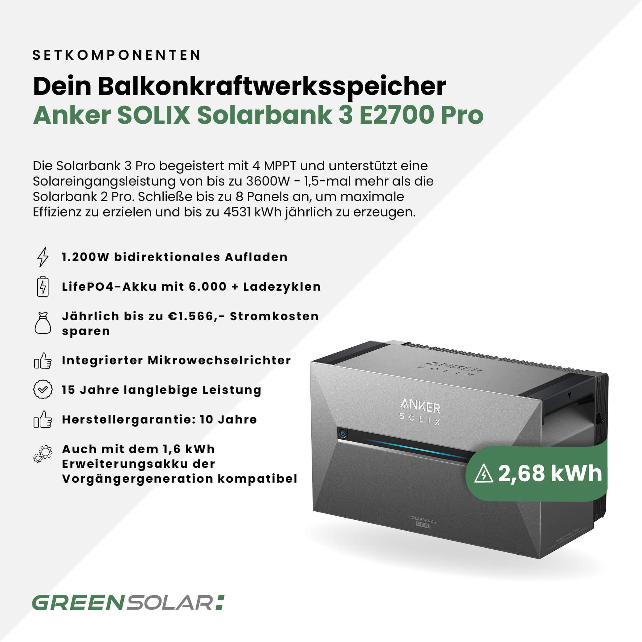 Kaminholzregal mit Balkonkraftwerk 900/800 black und Balkonkraftwerk-Speicher Anker Solarbank 3 E2700 inkl. Plane – Bild 8