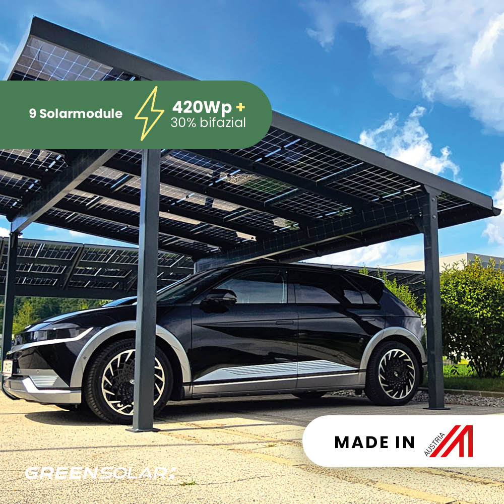 Carport 1 Stellplatz Glas/Glas - 2kn - 3,78kWp