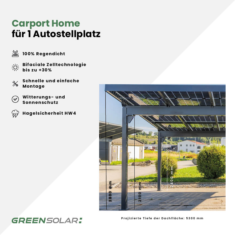 Carport 1 Stellplatz Glas/Glas - 2kn - 3,78kWp – Bild 5