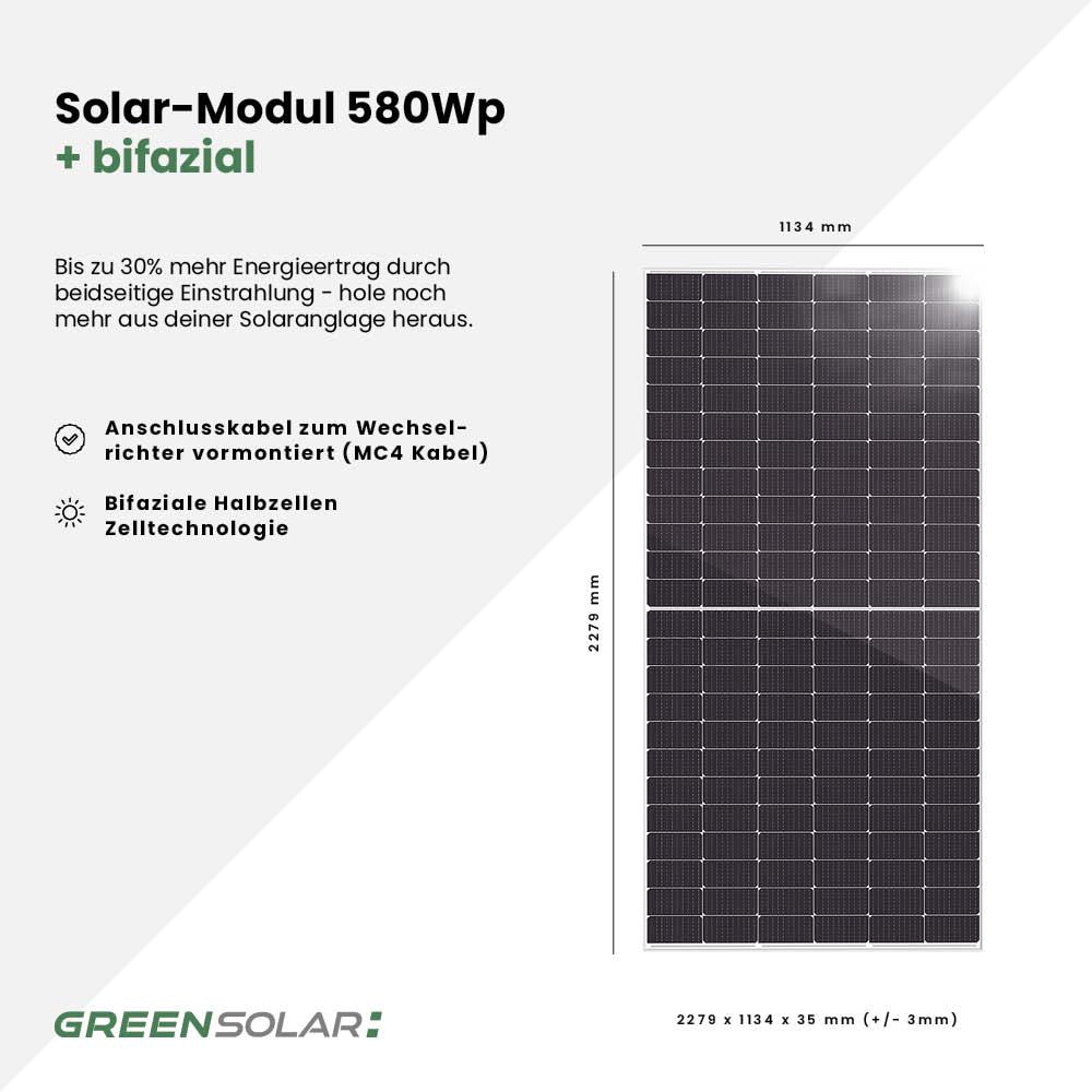 Solarmodul 580 Wp bifazial – Bild 3