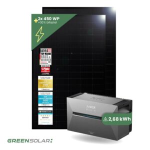 Balkonkraftwerk Basic 900/800 bifazial mit Balkonkraftwerkspeicher 2,7kWh "Anker SOLIX Solarbank 3 E-2700 Pro"