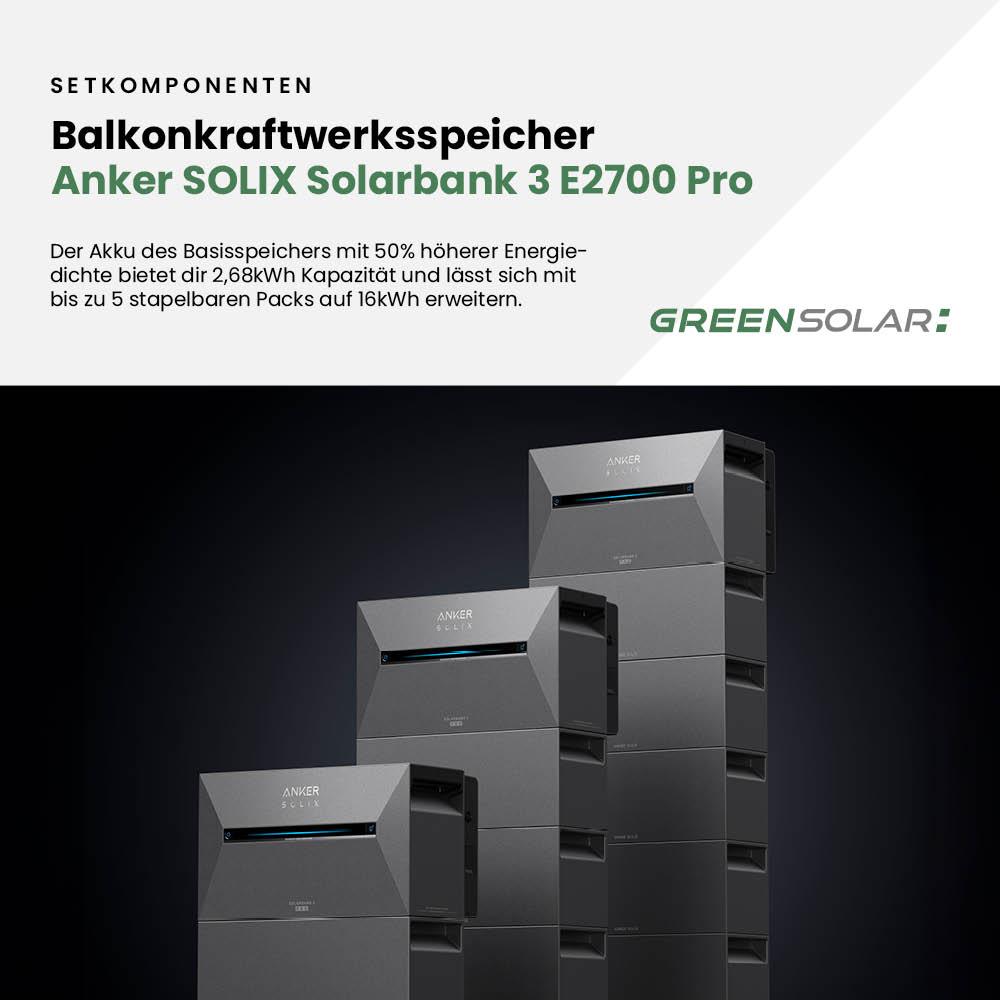 Balkonkraftwerk Basic 900/800 bifazial mit Balkonkraftwerkspeicher 2,7kWh "Anker SOLIX Solarbank 3 E-2700 Pro" – Bild 10