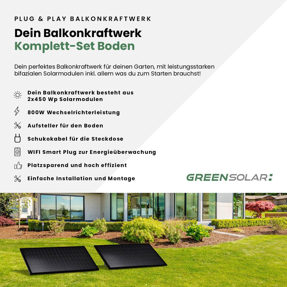Balkonkraftwerk Boden M - Komplett-Set (900W) – Bild 2