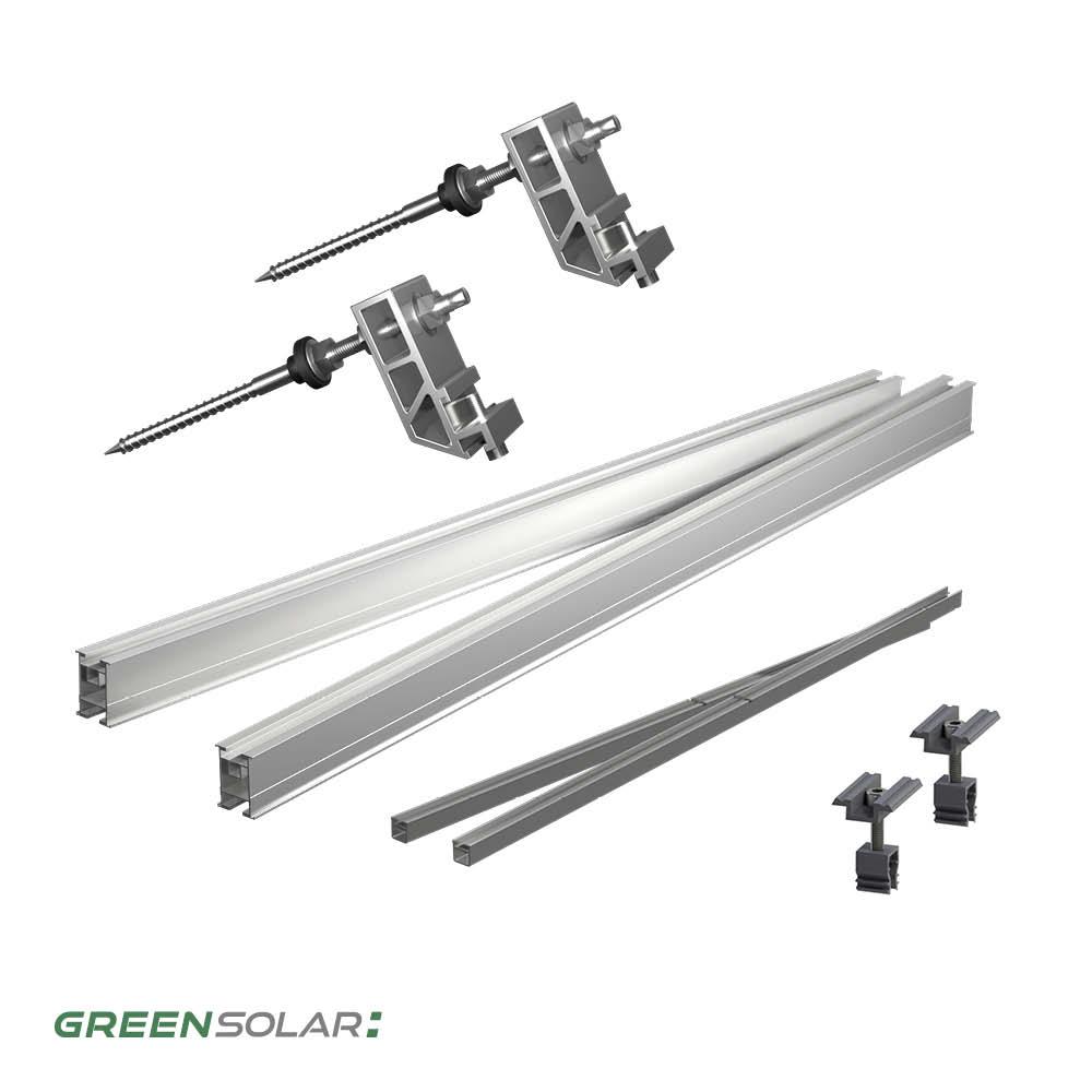 Universaldachbefestigung Erweiterung mit Trageschienen für 1 Modul