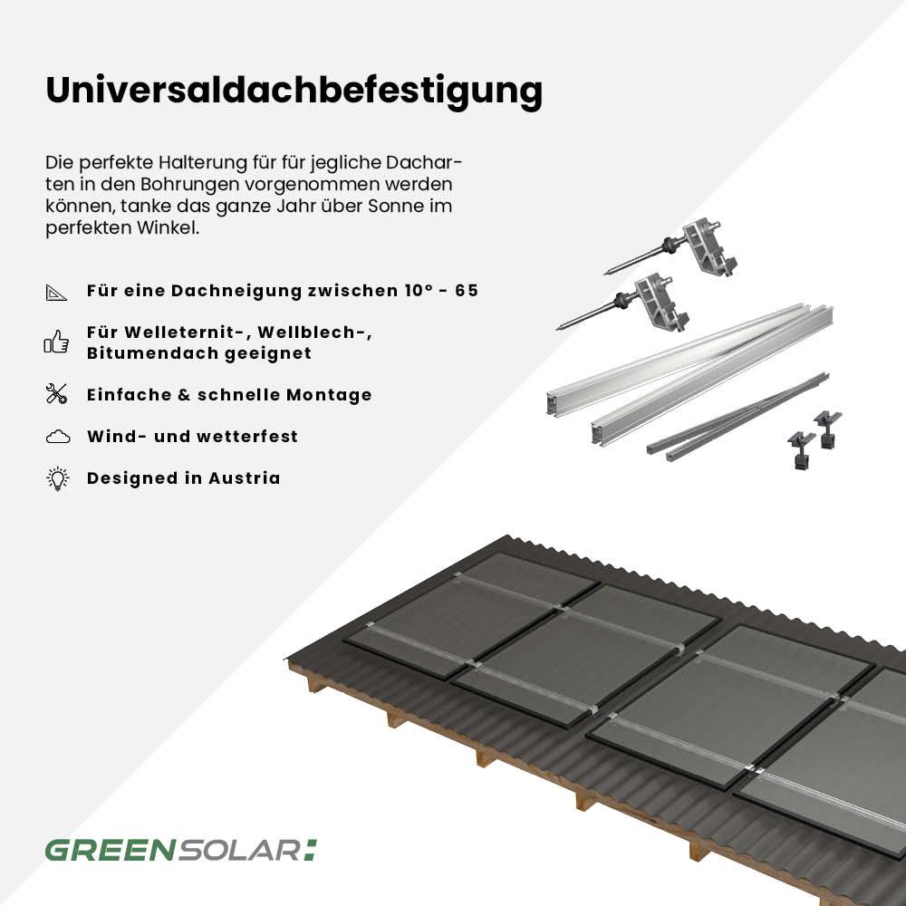 Universaldachbefestigung Erweiterung mit Trageschienen für 1 Modul – Bild 2