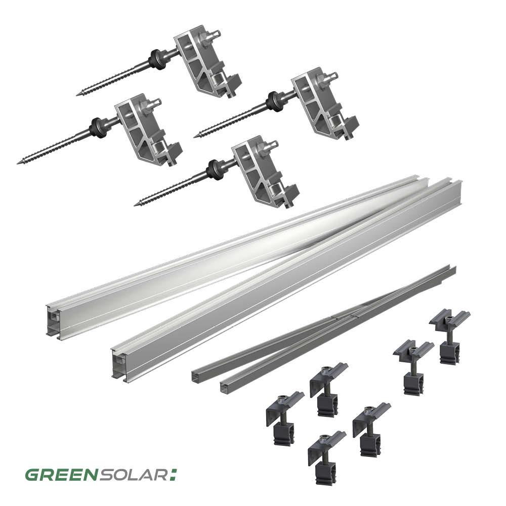 Universaldachbefestigung 2 x Grundset & 6 Erweiterungen für 8 Module