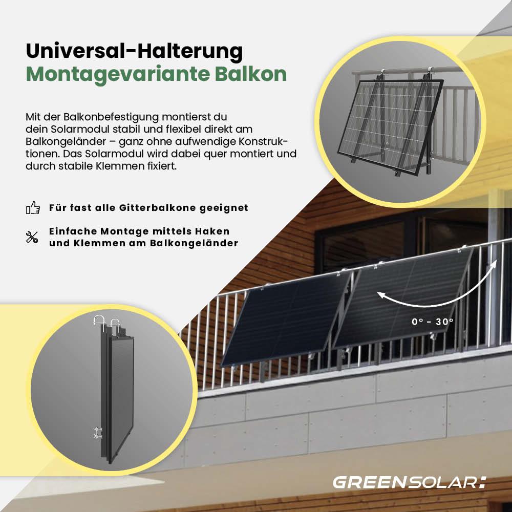 Universalbefestigung Boden/Wand/Balkon für 1 Modul – Bild 3