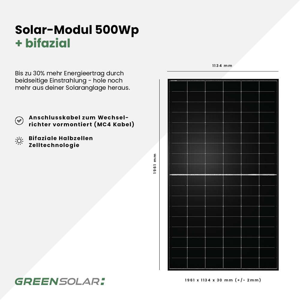 Solarmodul 500Wp black bifazial – Bild 3