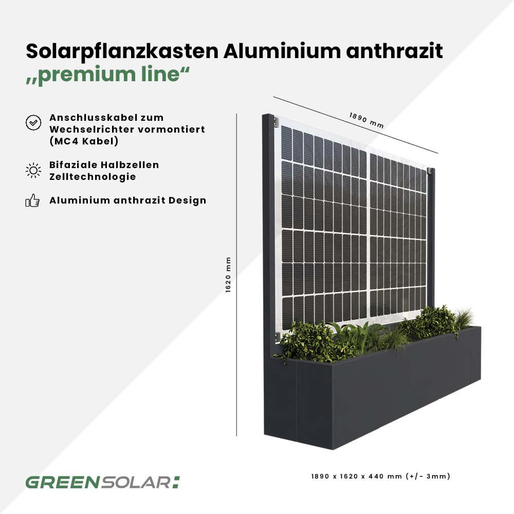 Solarpflanzkasten 420/400 Aluminium anthrazit – Bild 5
