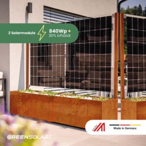 Solarpflanzkasten 840/800 Cortenstahl