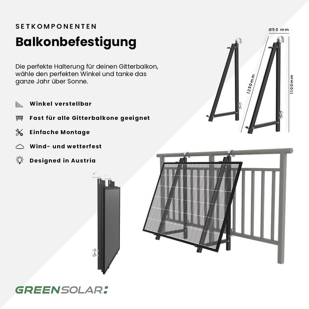 Balkonkraftwerk Balkon 900/800 black bifazial – Bild 7