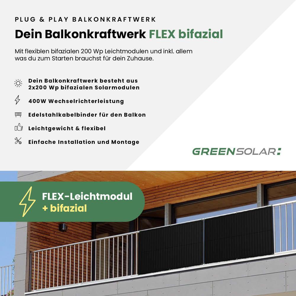 Balkonkraftwerk Flex 400/400 Set black/bifazial – Bild 2