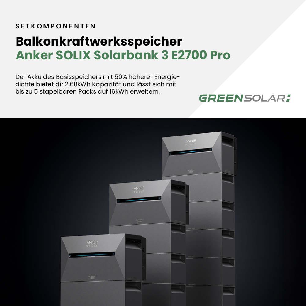 Balkonkraftwerk Basic 3600/800 black bifazial mit Balkonkraftwerkspeicher 2,7kWh "Anker SOLIX Solarbank 3 E-2700 Pro" – Bild 10