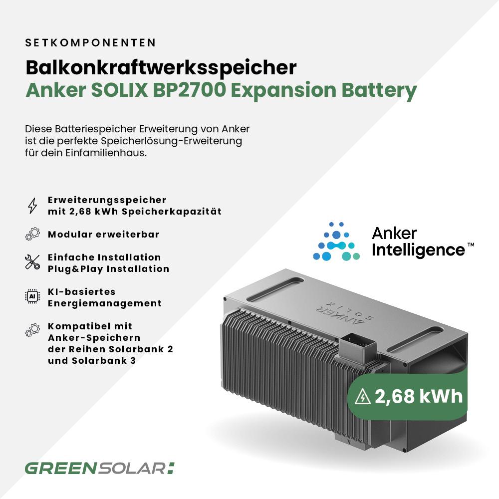 Balkonkraftwerk Basic 1800/800 - Anker SOLIX Solarbank 5,4 kWh Balkonkraftwerk-Speicher – Bild 9