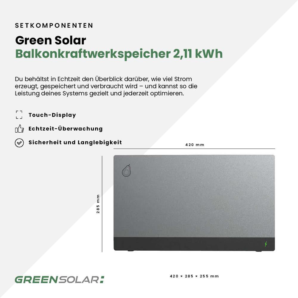 Balkonkraftwerk Basic 1000/800 black bifazial mit Balkonkraftwerkspeicher 2,11 kWh – Bild 10