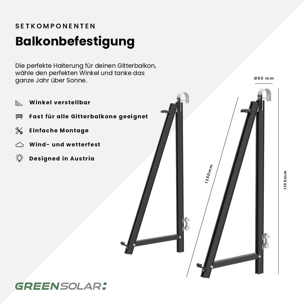 Balkonkraftwerk Balkon 1000/800 black bifazial – Bild 7