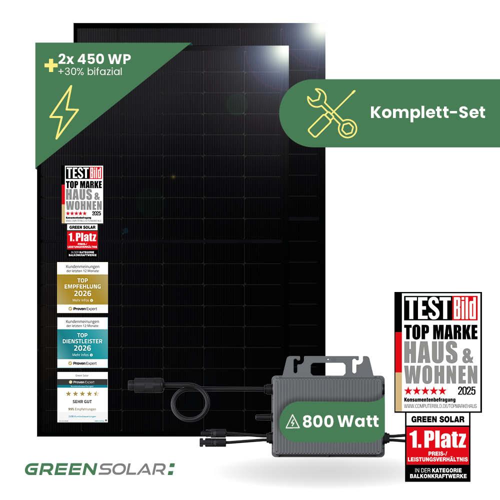 Balkonkraftwerk Basis M - Komplett-Set (900W)