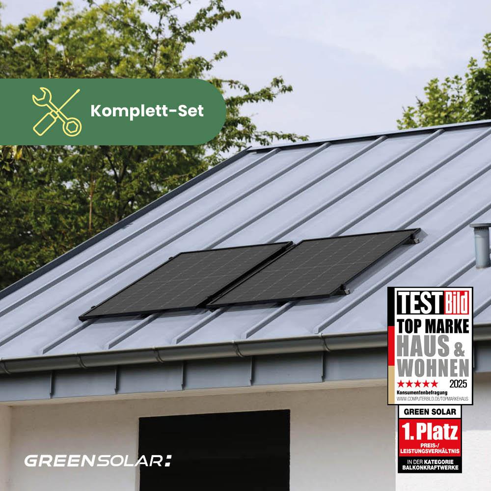Balkonkraftwerk Universaldach M - Komplett-Set (900W)