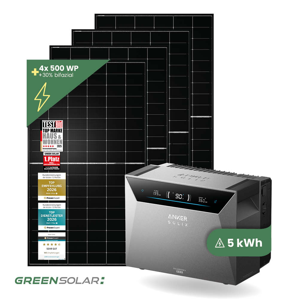 Balkonkraftwerk Basic XL 2000 Watt mit Balkonkraftwerkspeicher Anker 4