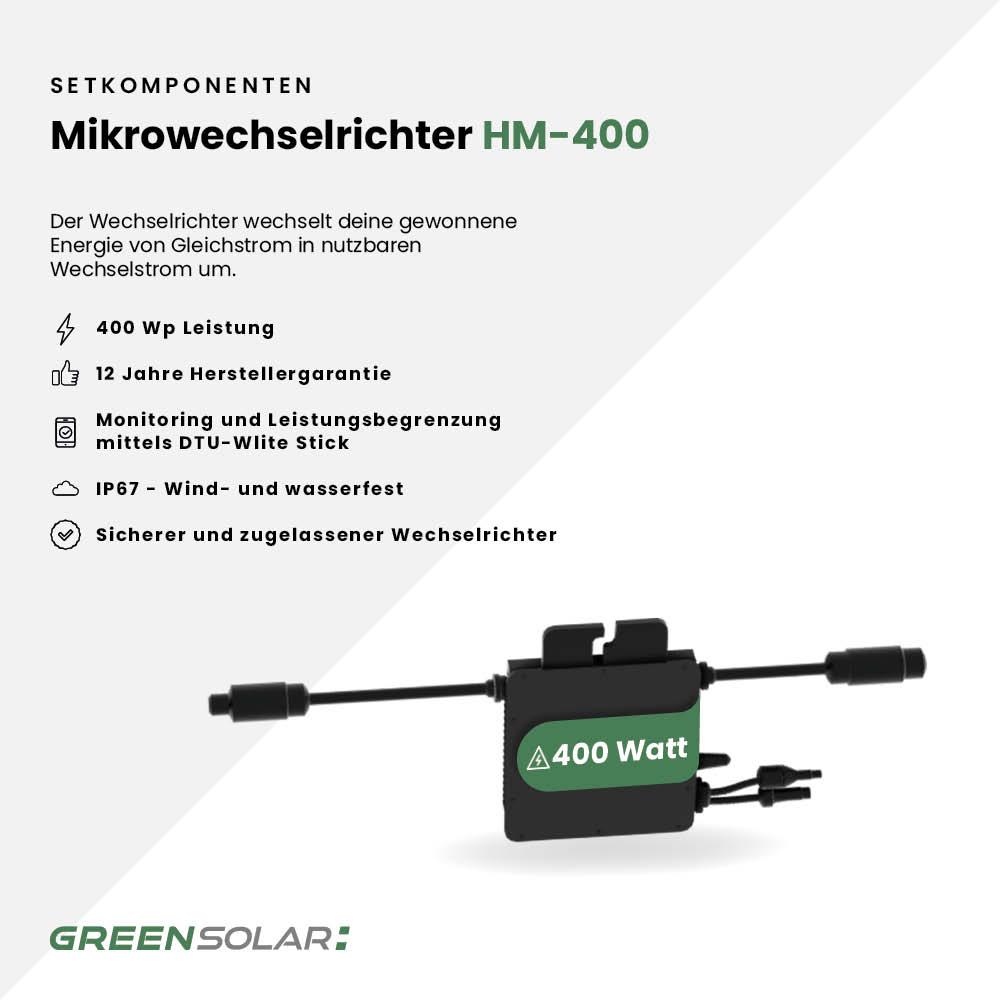 Kaminholzregal mit Balkonkraftwerk 450 Wp inkl. Plane – Bild 8