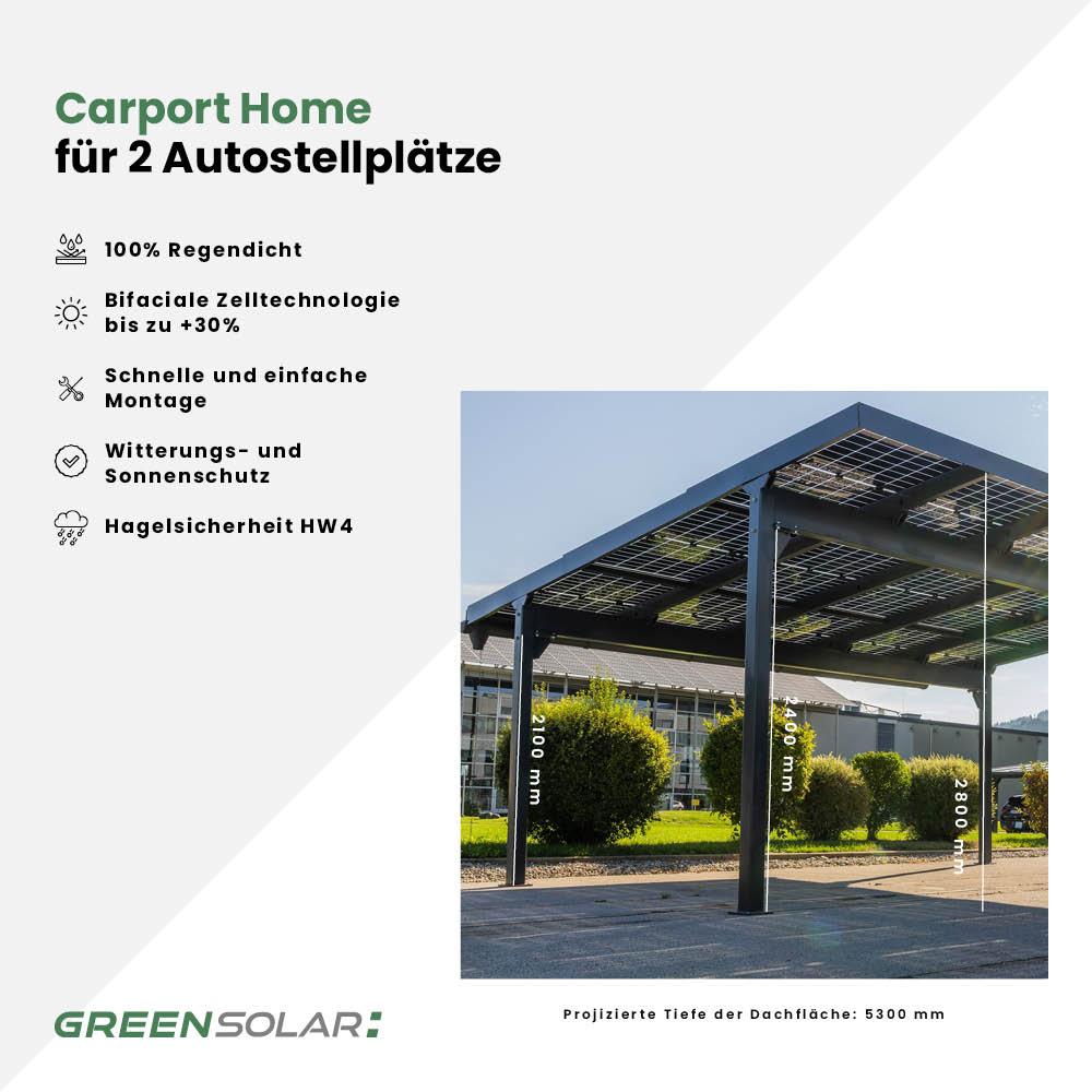 Carport 2 Stellplätze Glas/Glas - 2kn - 6,3kWp inkl. 10KWp Hybrid WR – Bild 5