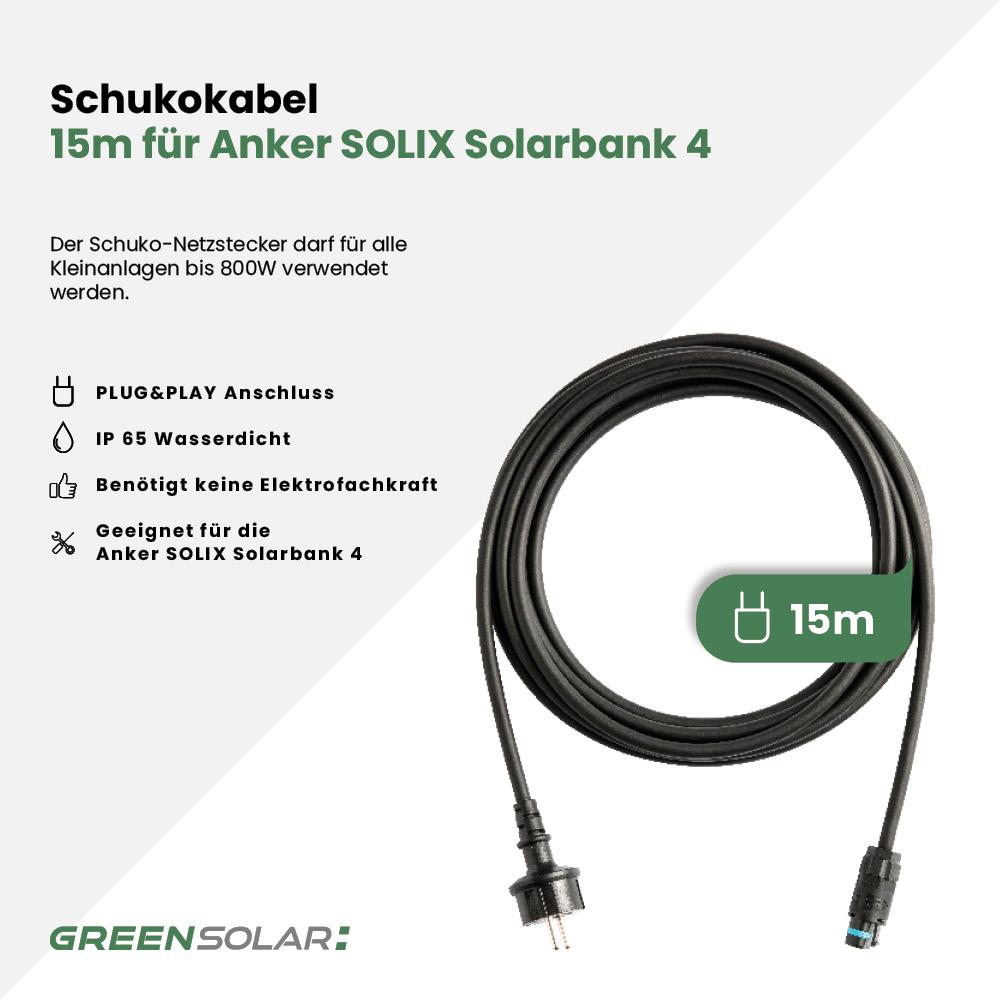 Anker SOLIX Solarbank 4 Schukokabel 15m – Bild 2