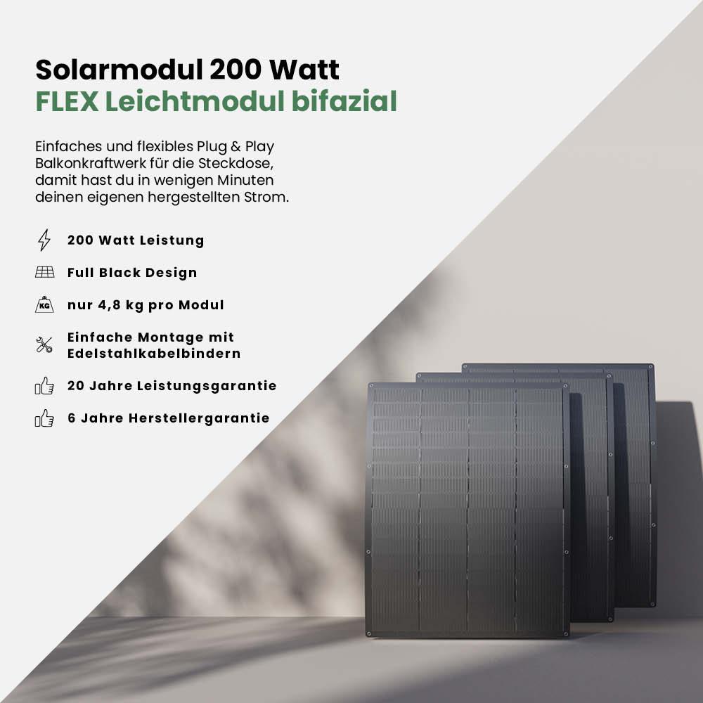 Balkonkraftwerk Flex 800Wp mit Speicher 2,11 kWh Fox ESS Avocado Orbit – Bild 2