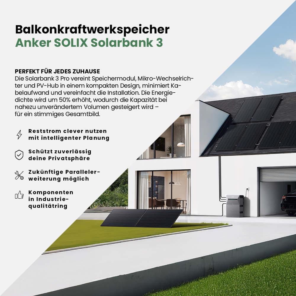 Balkonkraftwerk 900Wp mit Anker SOLIX Solarbank 3 E2700 Pro – Bild 8