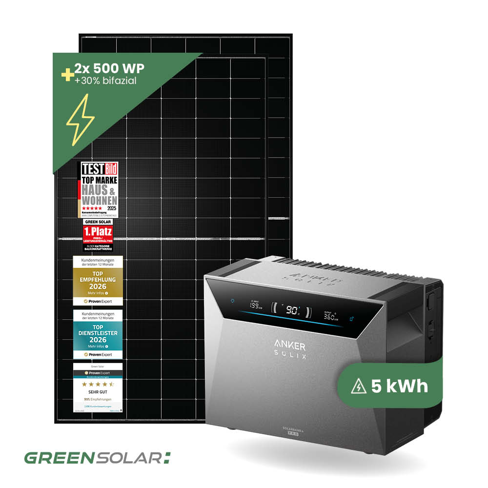 Balkonkraftwerk Basic M 1000 Watt mit Balkonkraftwerkspeicher Anker 4