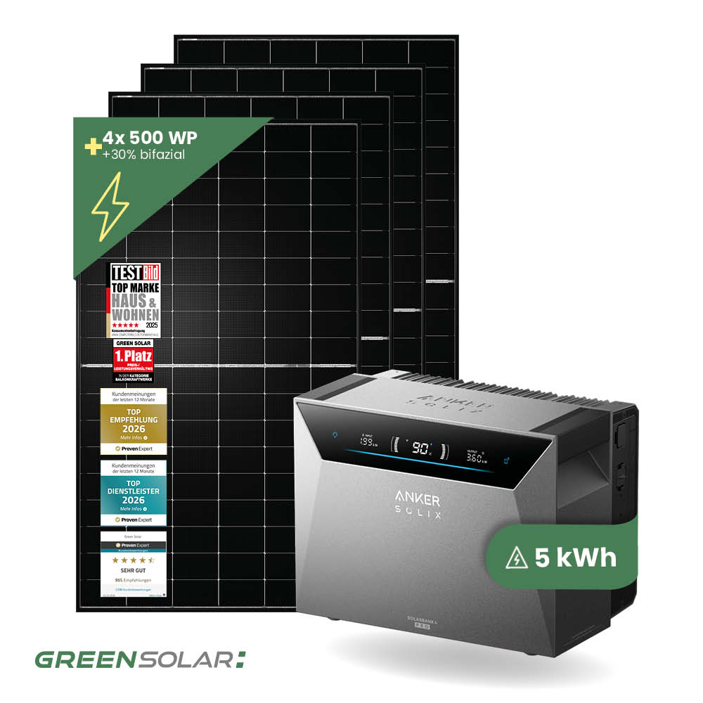 Balkonkraftwerk Basic XL 2000 Watt mit Balkonkraftwerkspeicher Anker 4