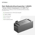 20345 Balkonkraftwerk Basic 900:800 Bifazial Mit Balkonkraftwerkspeicher 1,60kwh Anker Solix Solarbank 2 E1600 Pro 08