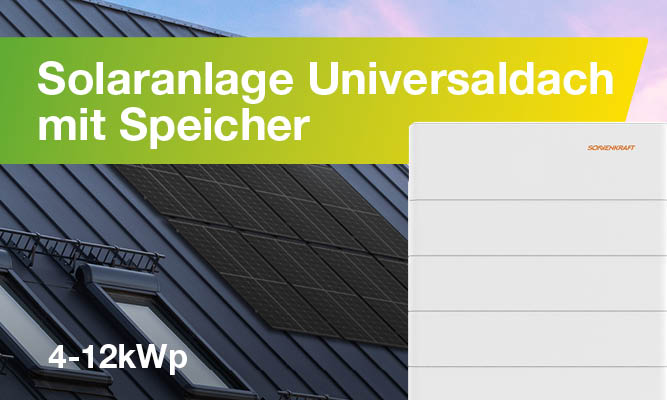 Solaranlage Universaldach mit Speicher