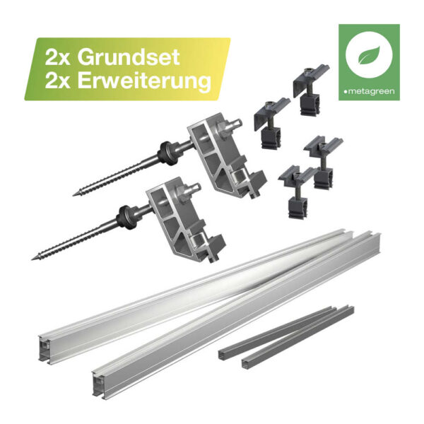 25098 Universaldachbefestigung 2x Grundset & 2x Erweiterung Für Insgesamt 4 Module 01